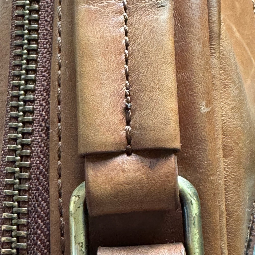 Born Brown Leather Crossbody Satchel | Saddle Cognac Dome Bag - Picture 12 of 15